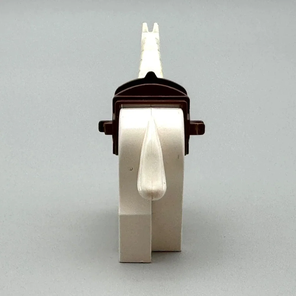 LEGO White Horse Minifigure Animal Dark Orange Bridle Pattern Brown Saddle